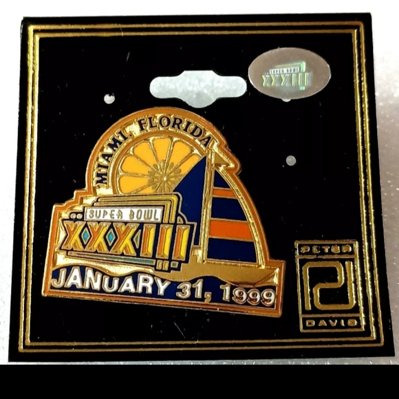 Peter David Super Bowl XXXIII 33 01/31/1999 Denver Broncos NFL Football Pin MOC - Picture 3 of 6